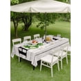 thumbnail image 3 of Outdoor Tablecloth with Umbrella Hole and Zipper, Rustic Rectangle Table Cloth 54x80 Inch Waterproof Tablecloth, Eucalyptus Leaves Green Wreath Wooden Plaid Home Picnic Table Cover for Patio Camping, 3 of 7