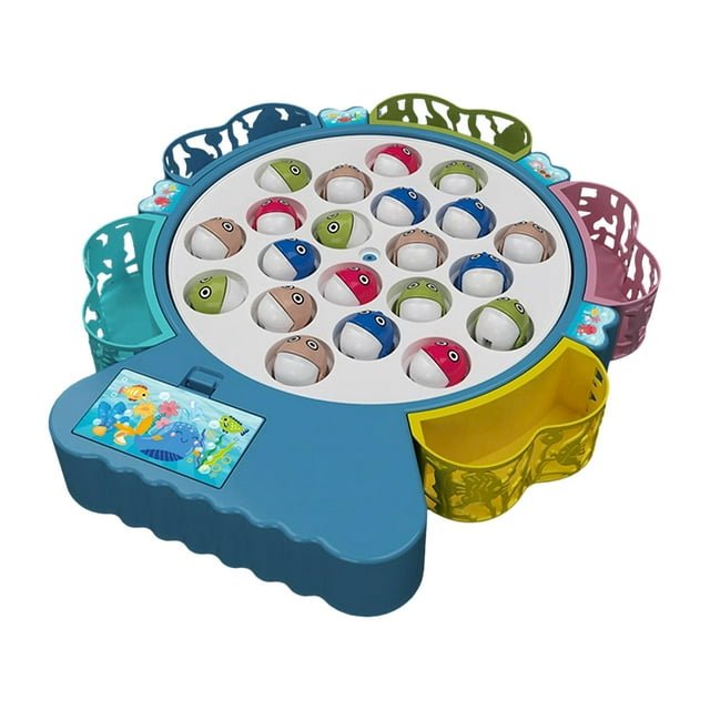 Ensemble de Jeu de Pêche Pratique Éducative Précoce Compétences Motrices pour Fête dans le Jardin Bleu Petit
