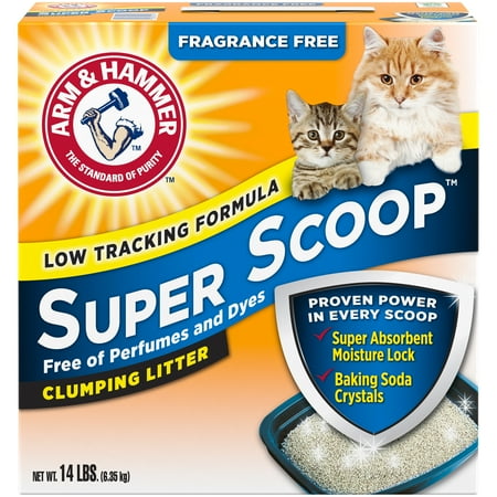 - Arm & Hammer Super Scoop Clumping Cat Litter, Fragrance Free, 14-lb