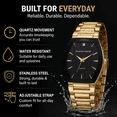 thumbnail image 5 of Geoffrey Beene Men's Gold Stainless Steel Dress Watch Classic Quartz, Elegant Design, Water-Resistant, 5 of 7