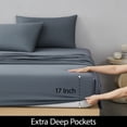 thumbnail image 5 of Allswell 6-Piece 300 Thread Count Dark Gray Cotton Lyocell Blend Bed Sheet Set, Queen, 5 of 10