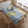 thumbnail image 2 of Blue and Yellow Floral Pattern Rectangle Tablecloth 60"x84",Waterproof Polyester Rectangle Table Cloth, Wipeable Spillproof Polyester Tablecloth for Dining, Camping, Indoor and Outdoor, 2 of 5