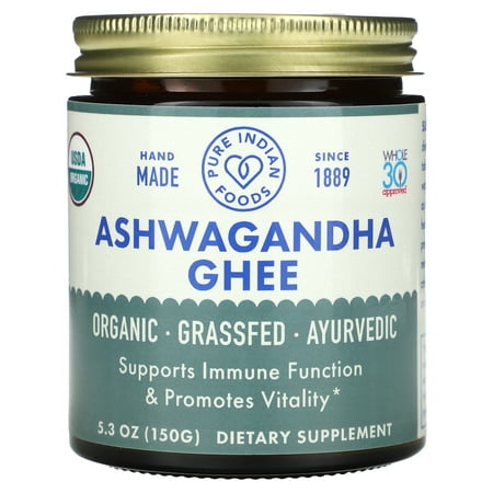 Pure Indian Foods Organic Ashwagandha Ghee 5.3 oz (150 g) Pure Indian Foods Organic Ashwagandha Ghee 5.3 oz (150 g)
