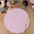 thumbnail image 3 of Pink Moire Waves Round 13 Inch Placemats Set of 8, Modern Abstract Art Geometric HeatResistant Non Slip Place Mats for Dining Table, Wipeable Braided Kitchen Table Mats for Housewarming, 3 of 9
