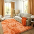 thumbnail image 4 of Socofuz Fluffy Area Rugs for Living Room,4x6 Shag Rectangular Carpets for Bedroom Tie-dye Orange, 4 of 7