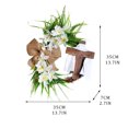 thumbnail image 2 of White Easter Wreath with Cross and Bow for Front Door, Rustic Grapevine Spring Holiday Door Hanging Decor, Church Home Decoration with Burlap Accents, 2 of 7
