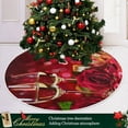 thumbnail image 6 of FMSHPON Valentine's Day Romantic Champagne Rose Xmas Christmas Tree Skirt Stand Mat for Holiday Party Decoration Indoor Outdoor 48 inches, 6 of 6