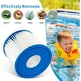 thumbnail image 4 of Keep Pool Or Spa Fresh Compatible Inflatable Hot Tub SaluSpa Filter Cartridge Clean And Clear Water For Bestway Type I 58381 Filtration Pump, Easy-to-Clean Ultimate Filtration System (2PCS), 4 of 5