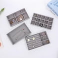 thumbnail image 4 of Jewelry Organizer for Drawer: Velvet Jewelry Trays, Stackable Dividers for Rings, Earrings, Necklaces, Bracelets, Watches, and Vanity Storage (Grey), 4 of 6