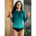 thumbnail image 3 of Attraco Style Women Long Sleeve Rash Guard Sun Protection 50+ Zipper Gradient Swimsuit Top, 3 of 6