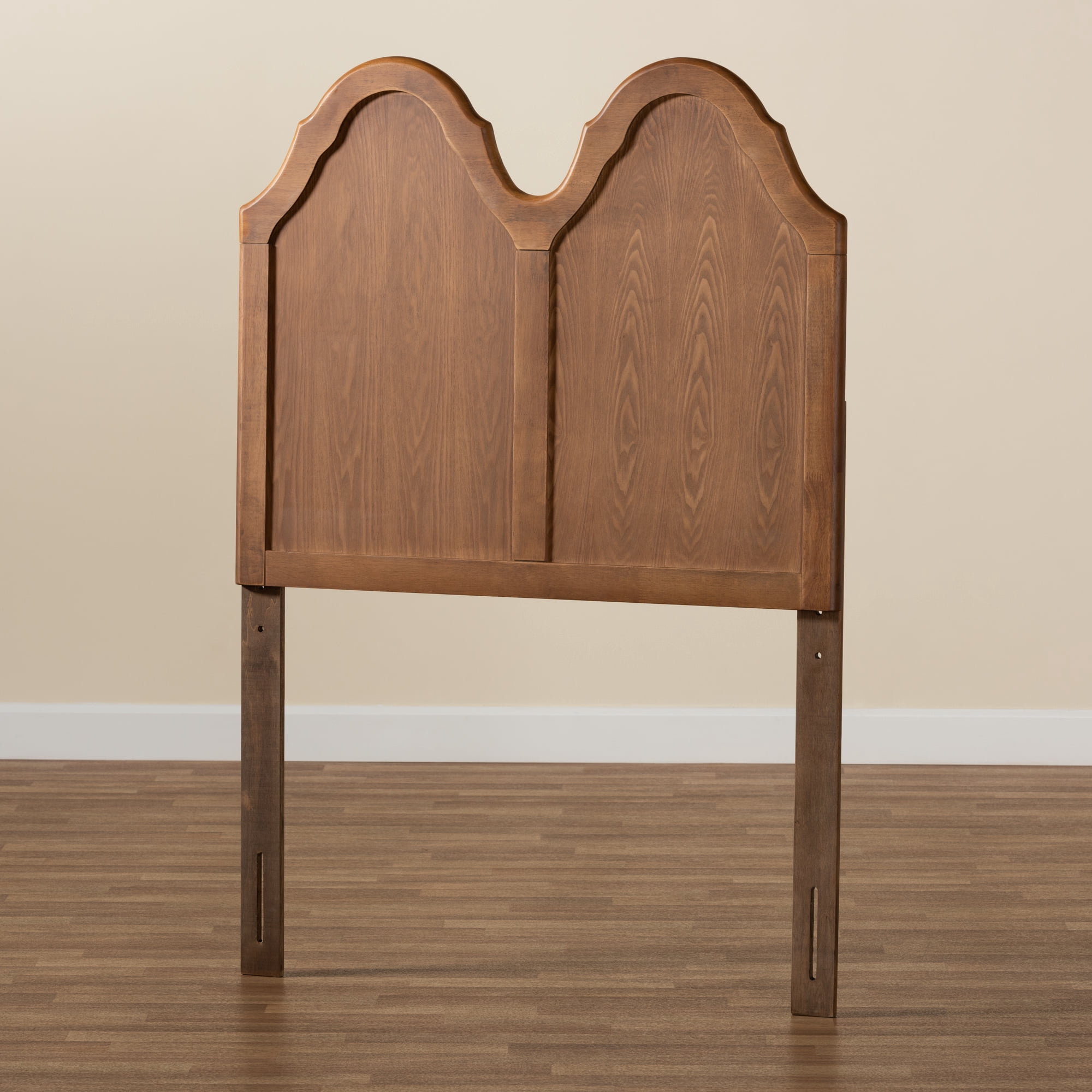 Baxton Studio Tobin Classic Panel Back Support Engineered Wood Headboard, Twin, Ash Walnut