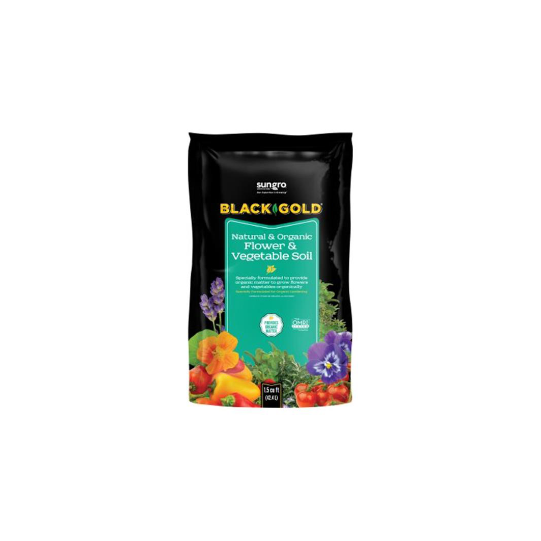 SunGro Black Gold Natural and Organic Flower and Vegetable Soil Mix, 1.