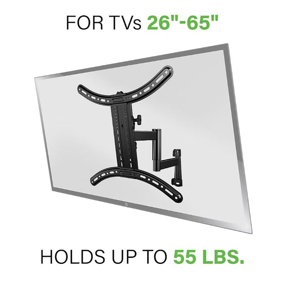 Open Box Sanus Decora Full-Motion TV Wall Mount for 26"-65" TVs, Perfect for mounting your TV in the corner, Safety-tested, UL-listed - DMF219-B1