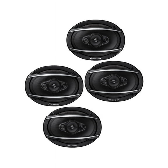 Pioneer TS-A6960F 4-Way 450W 6"x9" Coaxial Car Speakers, Black (2 Pairs)