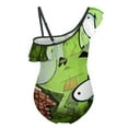 thumbnail image 2 of Green Invader Zim Gir One-Piece Swimsuit for Girls Adjustable One Shoulder Ruffled Swimwear Summer Beach Kids Bathing Suits Sizes 6-12Y, 2 of 7