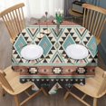 thumbnail image 3 of Round Waterproof Tablecloth 60×60 Inch, Boho Style Reusable Indoor/Outdoor Durable Table Cover for Party Kitchen Dinner Room Decor, 3 of 6