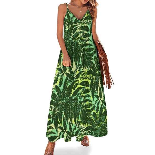 Vestido sin mangas de jungla tropical verde, vestidos de mujer para ocasiones especiales, vestidos de verano para mujer