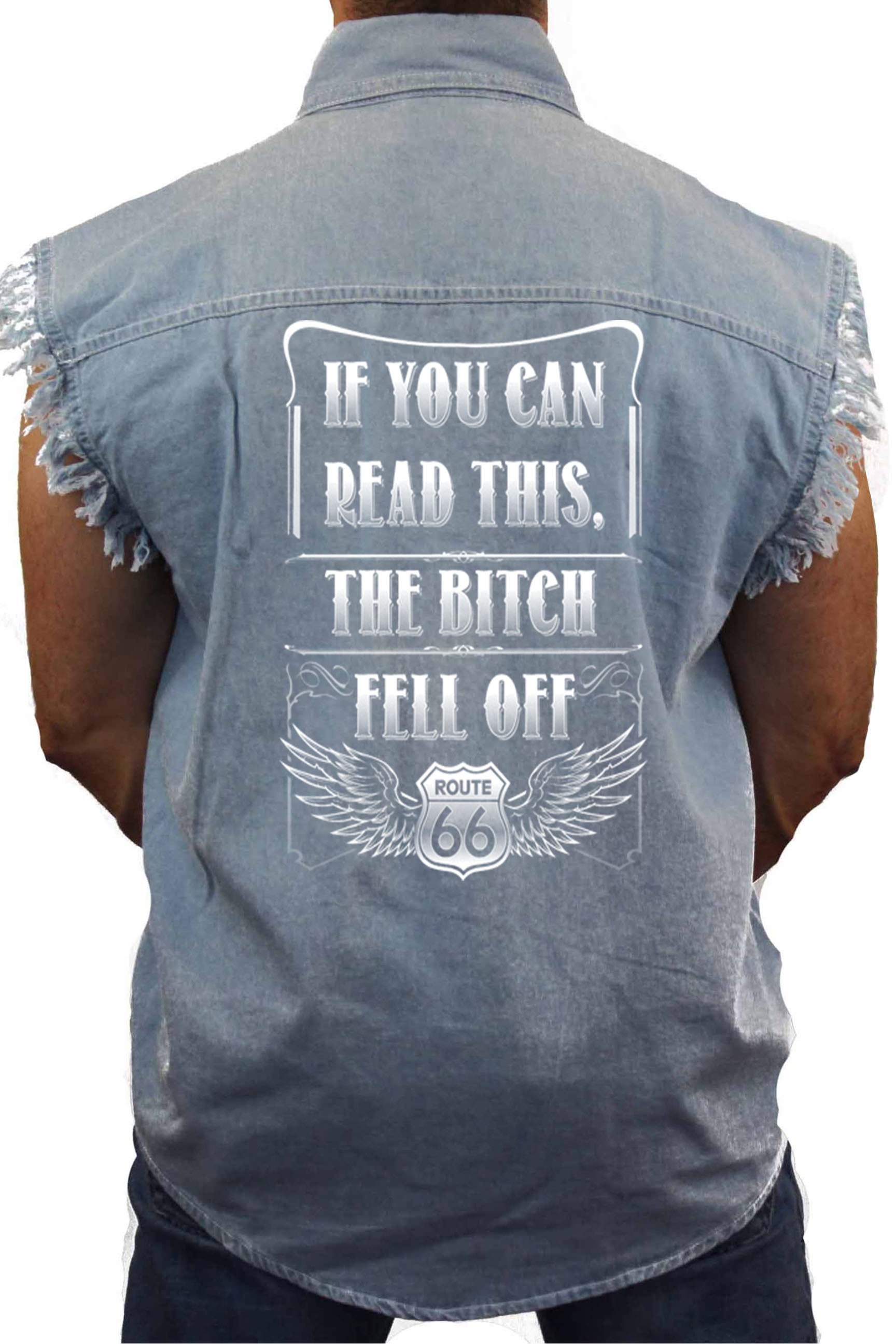 Men's Sleeveless Denim Shirt Can Read 