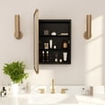 thumbnail image 3 of Flash Furniture Jolie 24" Iron and Glass Recessed Bathroom Medicine Cabinet with 3 Shelves Gold, 3 of 11