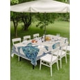 thumbnail image 4 of Outdoor Tablecloth with Umbrella Hole for Patio/Picnic/Party/Camping, Ocean Sea Turtle Waterproof Table Cloth Rectangle Table Cover Washable, Summer Coastal Shells Starfish Wooden Beige (52"x 70"), 4 of 9