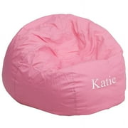 Flash Furniture Personalized Oversized Solid Light Pink Bean Bag Chair for Kids and Adults