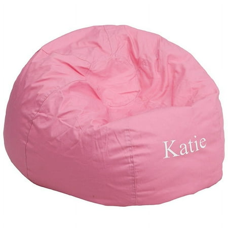 Flash Furniture Personalized Oversized Solid Light Pink Bean Bag Chair for Kids and Adults