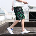 thumbnail image 5 of Pantalones cortos de playa para hombre con estampado de anime gráfico, pantalones cortos para hombre, de algodón sueltos, estampados florales, personalizados, estilo coreano de 3 cuartos, tabla de ver, 5 of 5