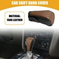 thumbnail image 2 of Funda Universal para pomo de palanca de cambios de coche, Protector adhesivo decorativo para pomo de coche automático, piel sintética, color negro y marrón, 1 ud., 2 of 7