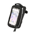 thumbnail image 1 of Bolsa para teléfono de bicicleta con marco frontal y cierre de velcro para ciclismo, almacenamiento seguro en su bicicleta, color negro, 1 of 8