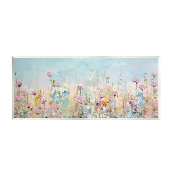 Stupell Industries Peaceful Wildflowers Meadow Botanical & Floral Painting Unframed Art Print Wall Art, 17 x 7
