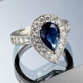 thumbnail image 2 of 3ct Blue Zirconia Water Drop AAA CZ Band Women's 925 Silver Wedding Ring Sz 6-10, 2 of 4