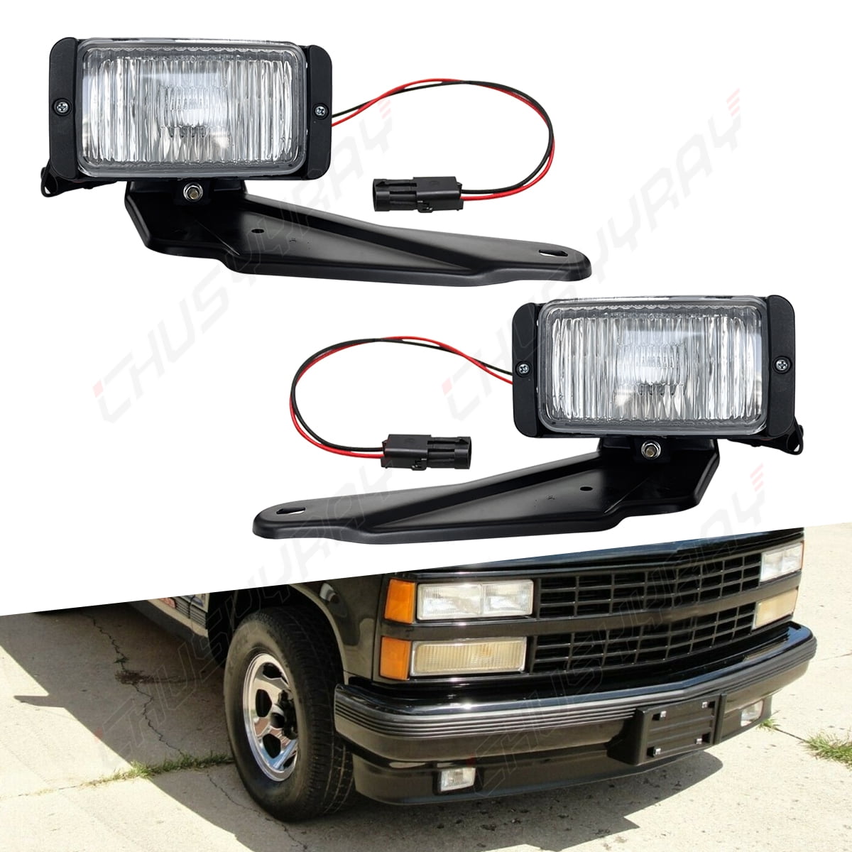 2x 4000k white Fog Lights for 1988-1997 1998 Chevy GMC C/K 1500 2500 3500