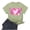 Green, variant on Sexlip Women's Heart Ribbon Print Short Sleeve T Shirt Stylish Design Soft Fabric Daily Casual Wear Gray XXXL
