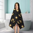 thumbnail image 6 of Black Gold Sun Moon Pattern Hooded Bath Towel，50"x30" for Ages 3 To 12 Kids, Quick Dry Lightweight Soft Microfiber Hood Beach Towel Cover Up for Kids, 6 of 7