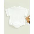 thumbnail image 4 of Genuiskids Newborn Baby Girls Boys Summer Romper T Shirt Letter Print Short Sleeve One Piece Snap Closure Jumpsuits Western Baby Boho Bodysuits Mother's Day Outfit, 4 of 8