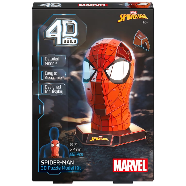 4D Build Spider-Man 3D Puzzle Model Kit, Durable Assembly, Display
