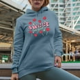 thumbnail image 2 of Sweet on You, Retro Heart Lollipops Valentine's Day Art Merch Gift, Light Blue Hooded Sweatshirt or Hoodie, Medium, 2 of 5