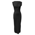 thumbnail image 4 of Women's Ruched Bodycon Dress Summer Casual Sleeveless Back Slit Elegant Club Evening Party Maxi Dresses plus Size Petite Long Dresses for Women Evening Formal Dresses for Wedding Guest plus Size Pearl, 4 of 4