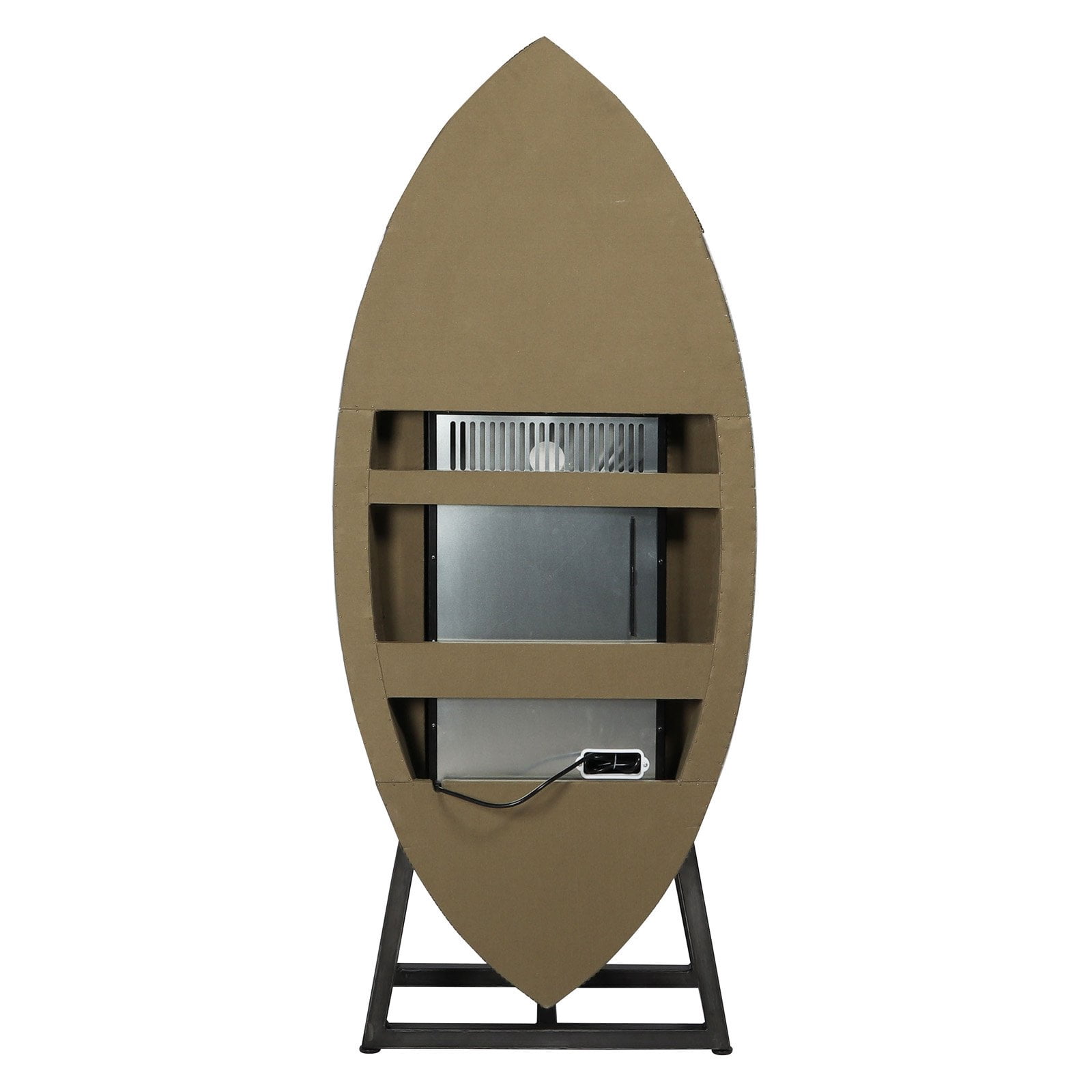 Acme Furniture Brancaster Wine Cooler Cabinet in Retro Brown and Aluminum