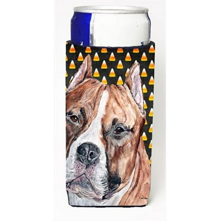 

Staffordshire Bull Terrier Staffie Candy Corn Halloween Michelob Ultra bottle sleeves Slim Cans 12 Oz.
