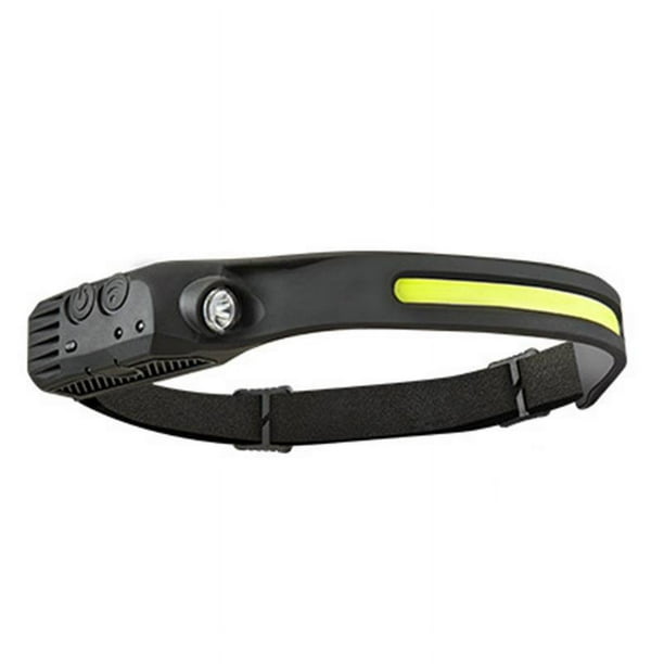 Linterna frontal LED recargable, potente linterna frontal, impermeable, USB, 1200 mAh, COB XPE, 5 modos, para correr, acampar, ciclismo, casco, pesca, reparación.