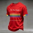 thumbnail image 2 of GrmtClth Mens We the People Means Everyone Shirts Pried Rainbow Flag Pattern Tops Equality Short Sleeves Tee Soft Crew Neck Clothes Red L, 2 of 4