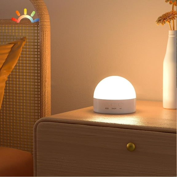 Portable LED Night Lamp for Kids and Adult(with RGB Mode), Bedside Dimmable Warm Night Light, Soft Eye Caring Night Light for Kids Breastfeeding and Sleep Aid, 8 Colors, 1pcs