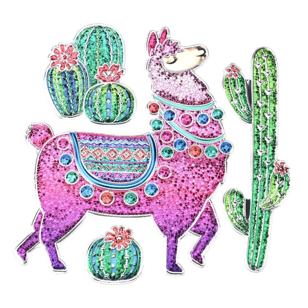 Wild Llama Glitter Sequin Wall Art, 4-Piece - Walmart.com