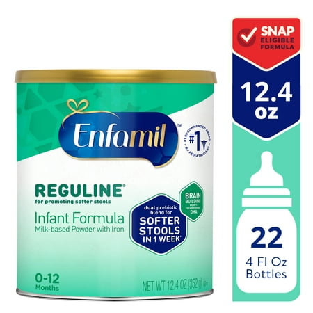 Enfamil Reguline Baby Formula Designed for Soft Comfortable Stools with Omega-3 DHA Probiotics Iron for Immune Support Powder Can 12.4 Oz