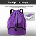 thumbnail image 3 of Sports Drawstring Backpack - String Swim Gym Bag with Shoes Compartment and Wet Proof Pocket for Women&Men, 3 of 5