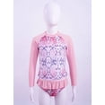 thumbnail image 3 of Rswnyirn Kids Girls Two Piece Swimsuit Long Sleeve Mermaid Print UPF 50+ Rash Guard Set Pink Serpentine 3T, 3 of 7