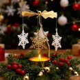 thumbnail image 1 of Feltree Rotating Christmas Candle Holder, Golden Snowflake & Tree Design Self-Spinning Candle Holder for Tabletop Decorations, Creates Magical Atmosphere, Holiday & Gift Idea, 1 of 7