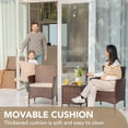 thumbnail image 3 of WLXIANG Patio Porch Furniture Sets 3 Pieces PE Rattan Wicker Chairs with Table Outdoor Garden Furniture Sets (Brown/Beige), 3 of 8
