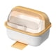 thumbnail image 4 of Estante para secar platos, escurridor de platos con capucha, estante para cubiertos a prueba de polvo, estante para platos, estante para bandeja de go Amarillo, 4 of 9